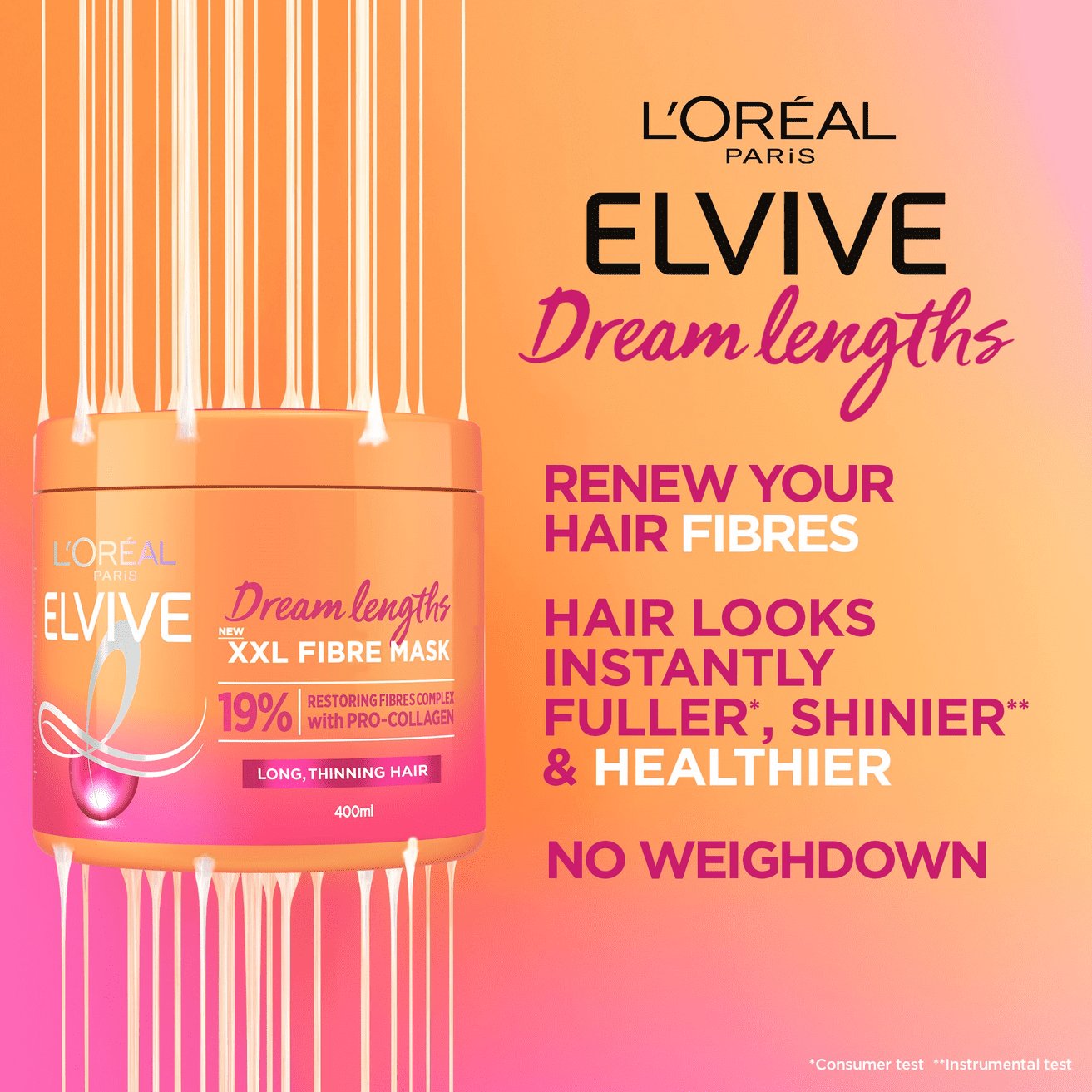 Facts With Packshot   Dream Lengths   XXL Fibre Mask