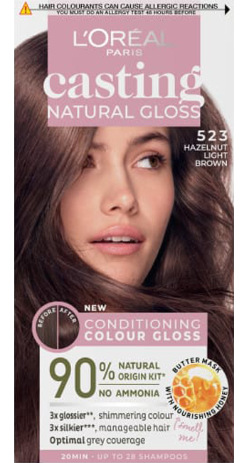 Casting Natural Gloss 523 Hazelnut Light Brown Semi Permanent Hair Dye| Hair  Colour | L'Oréal Paris