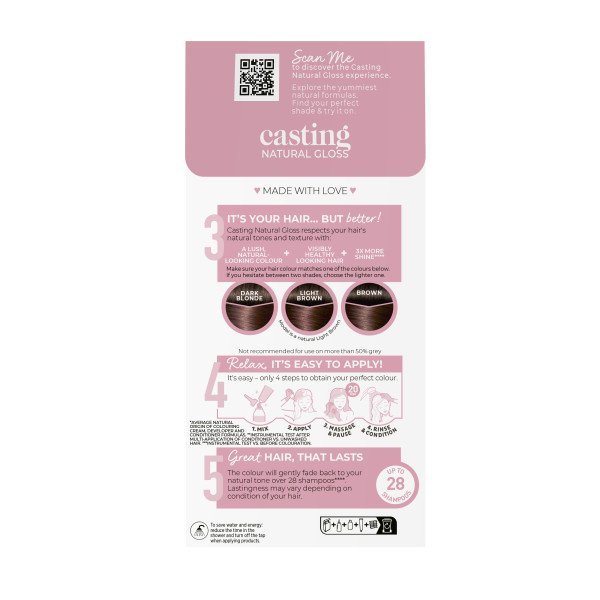 Casting Natural Gloss 523 Hazelnut Light Brown Semi Permanent Hair Dye