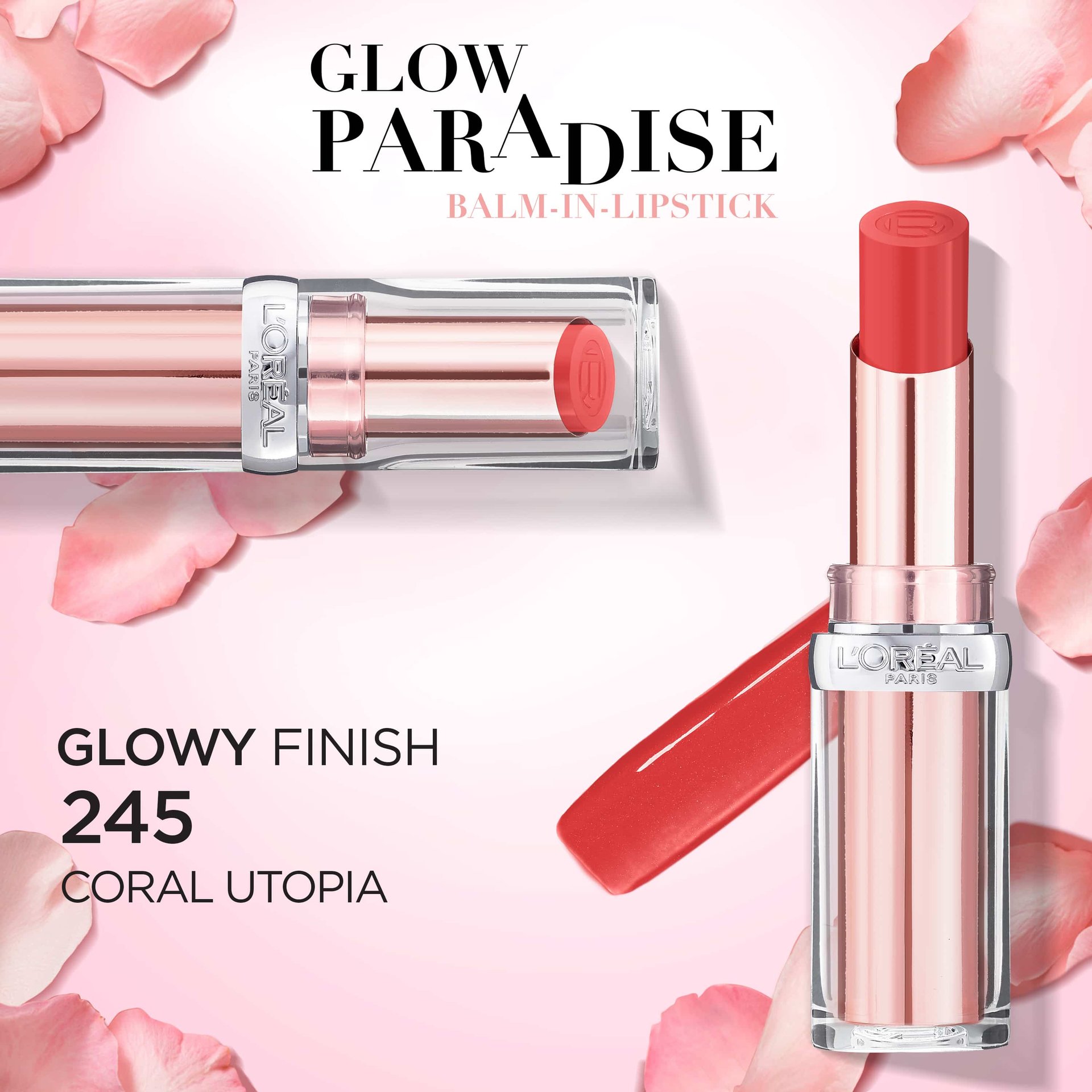 OAP MAKEUP LIPS GLOW PARADISE LIPSTICK EU 2021 AP RECAP 245 CORAL UTOPIA