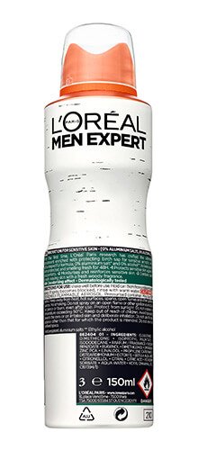 Men Deodorant Spray Hydra Sensitive Packshot Back Box