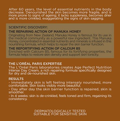 Skincare Age Perfect Intense Nutrition Packshot Box Back