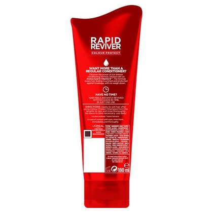 L'Oreal Elvive Colour Protect Rapid Reviver Coloured Hair Power Conditioner - back of pack