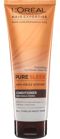 hair expertise pure sleek anti frizz smoothing taming conditioner