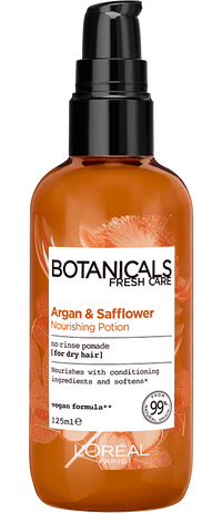 botanicals argan and safflower dry hair vegan hair potion