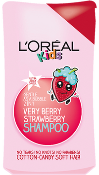kids extra gentle 2 in 1 very berry strawberry shampoo
