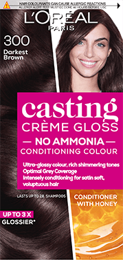Casting Creme Gloss 300 Darkest Brown Semi Permanent Hair Dye Hair Colour L Oreal Paris #lorealpariscastinhcremegloss #lorealhaircolor l'oreal paris casting creme gloss, darkest brown 300, 87.5g+72ml.cost you around 550 rss.it will stay approx 20 days on hair. casting creme gloss 300 darkest brown semi permanent hair dye