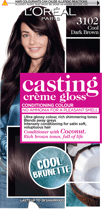 Casting Creme Gloss 3102 Cool Dark Brown Cool Brunette Brown Semi Permanent Hair Dye Hair Colour L Oreal Paris