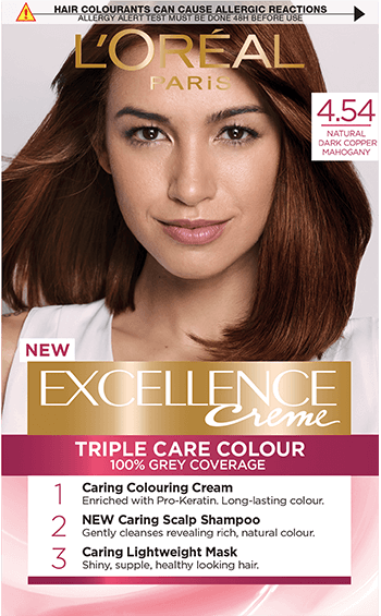 Excellence Crème 4.54 Natural Dark Copper Mahogany Brown Permanent Hair Dye  | Hair Colour | L'Oréal Paris
