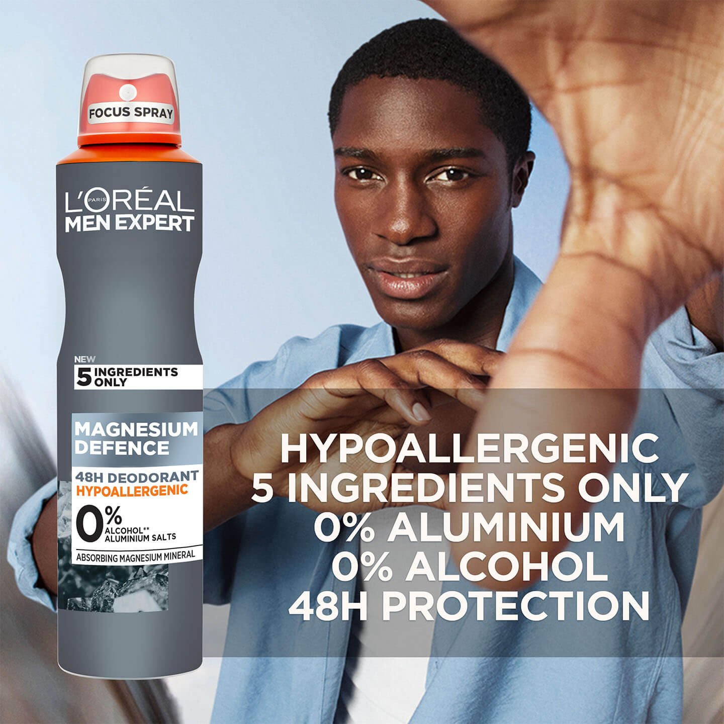 Magnesium Defence Hypoallergenic Men's Deodorant L'Oréal Paris