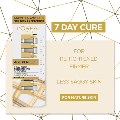 L'Oreal Paris Age Perfect Retightening Collagen Ampoules for Mature Skin for re-tightened firmer and less saggy skin