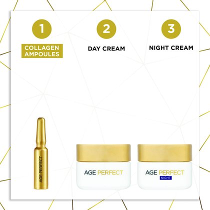 L'Oreal Paris Age Perfect Retightening Collagen Ampoules for Mature Skin routine